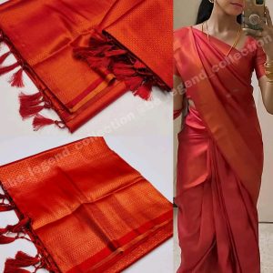 Very Exclusive Premium Copper Softy Kuberpattu with rich copper two tone zari