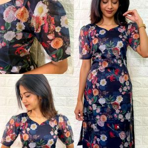 Stylish Women straight organza Kurti