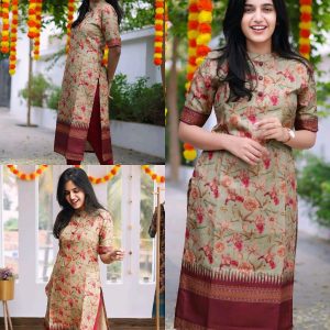 FASHIONABLE COTTON KURTI WITH DIGITAL PRINT FOR WOMAN