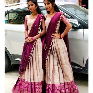 Kanjiveram Silk Zari lehanga with blouse along with cutwork Duppta