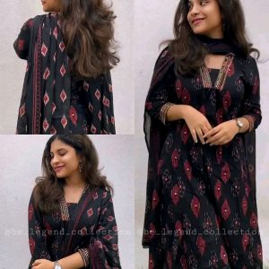 Trendy Women A-Line Printed Kurta And Pant set With Dupatta