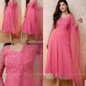 Lovely Women's Heavy Georgette Digital Floral Printed Gown and Dupatta