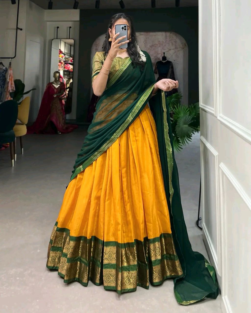 South Indian Traditional Half Saree - Image 2