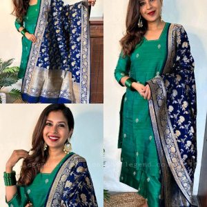 Trendy Design Jacquard Kurta Bottom Set With Dupatta