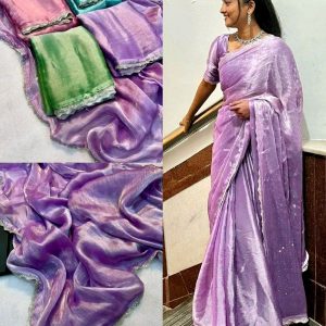 Trendy Saree with Hand Work Saree with Blouse Piece