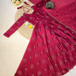 Launching Most Trending Rangoli Silk. Eye-catching Beads Sequance Work Gown, a perfect blend of luxury and tradition for any Occasion & Festival