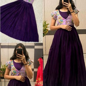 New Launching Viscose Position Print Jacket Gown