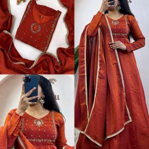 Beautiful Designer Ethnic Gown With Dupatta