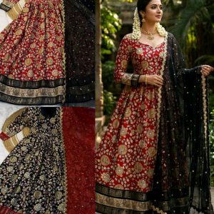 Traditional Kalamkari Graceful Anarkali crafted with Modern Elegance