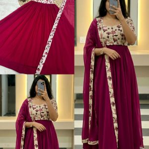 Beautiful Trendy Design Gown With Dupatta