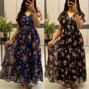 Super hit Alia cut Alfino Chiffon frock style Gown