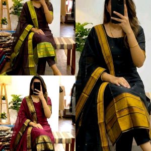 Trendy Elegance In Kanchi Cotton Kurti Sets