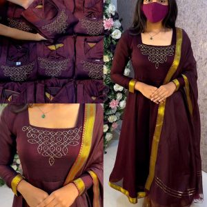 Kadhalar Dhinam Roja Outfit Recreation Hand Work Maxi With Duppata With New Colours